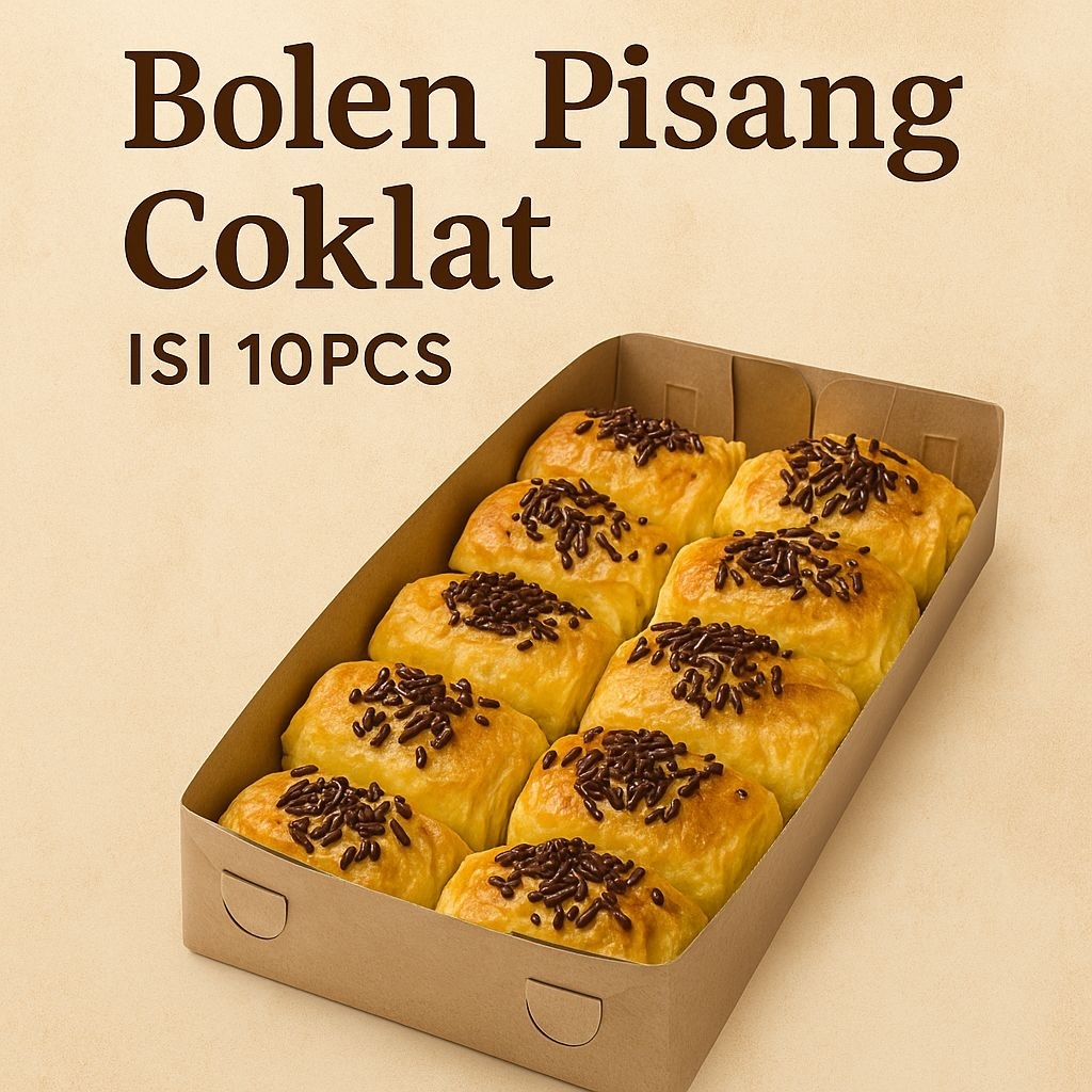 

Bolen Pisang Coklat Keju Premium Isi 10pcs (500gr) – Oleh-oleh Kue Lembut Lumer, Snack Box, Hampers