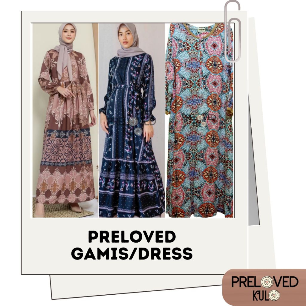 ESFAHAN LOOK PRELOVED - DRESS/GAMIS (LE KHARI, VANILLA HIJAB, FICHE.ID, OUNAD OUTIF)