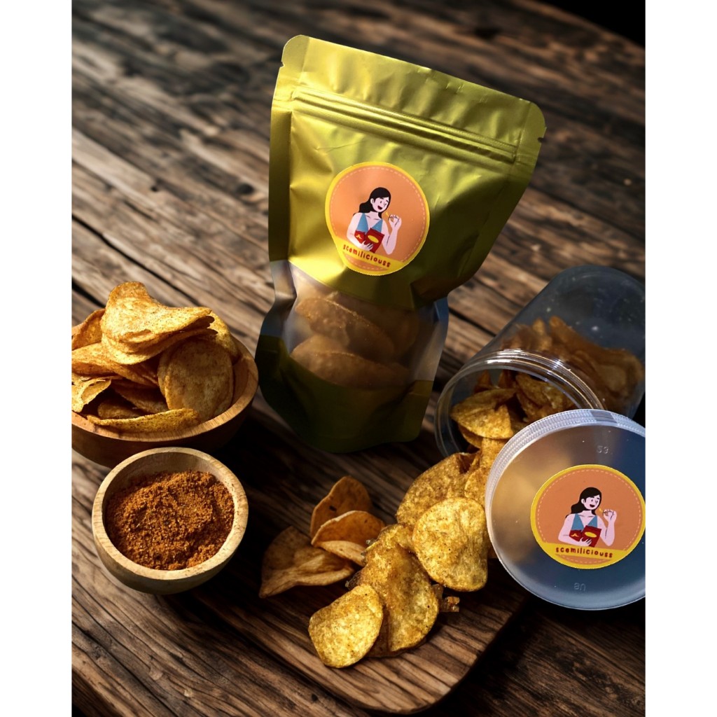 

Keripik Kentang Pedas Daun Jeruk Scemiliciouss