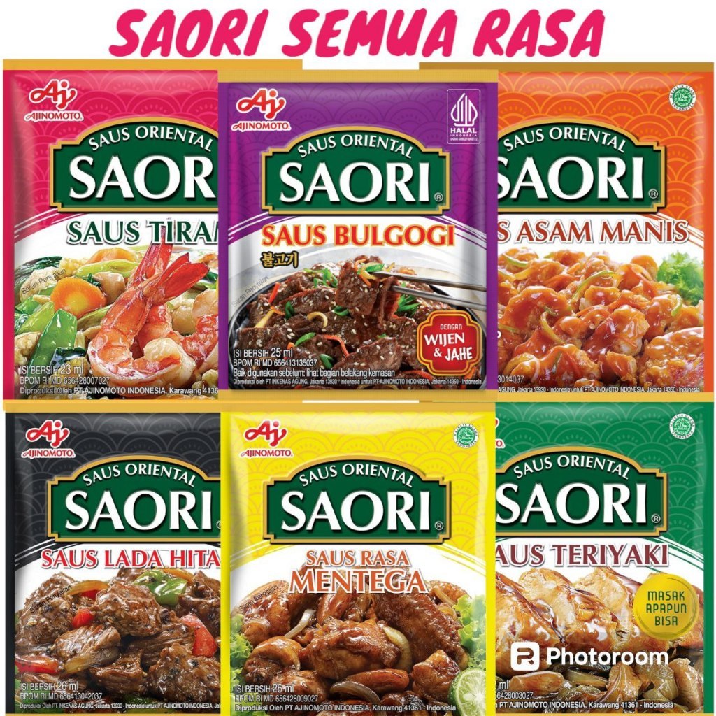 

Saori Saus Special Trio Rasa - Tiram+Teriyaki+Lada Hitam - Kemasan Sachet 25gr