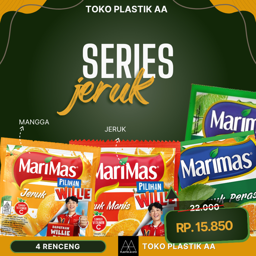 

HARGA GROSIR marimas series jeruk willie salim 4 renceng minuman serbuk / 10 SACHET X 4 RENCENG / RASA JERUK / JERUK PERAS / JERUK MANIS / JERUK PERAS/ JERUK NIPIS
