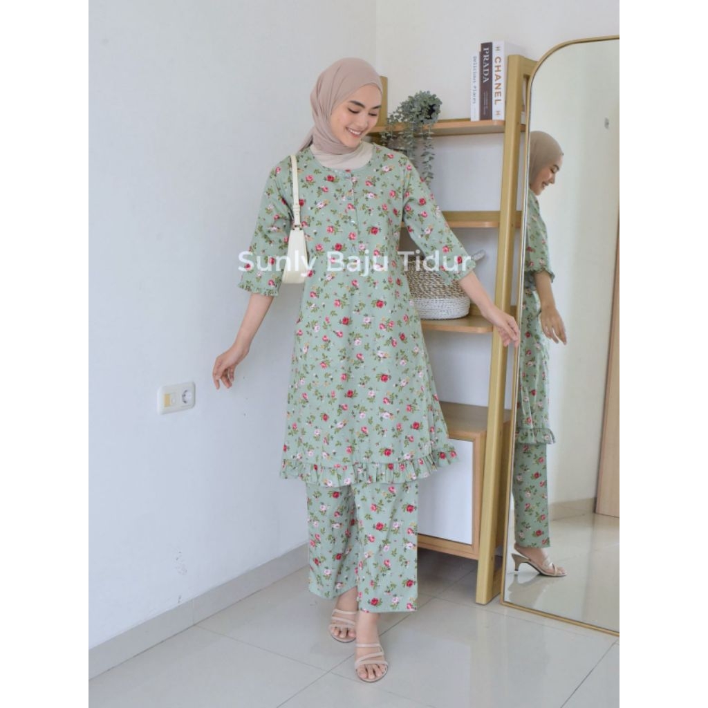 Setelan Sunly Tunik Tgn 3/4 CP uk 18-24