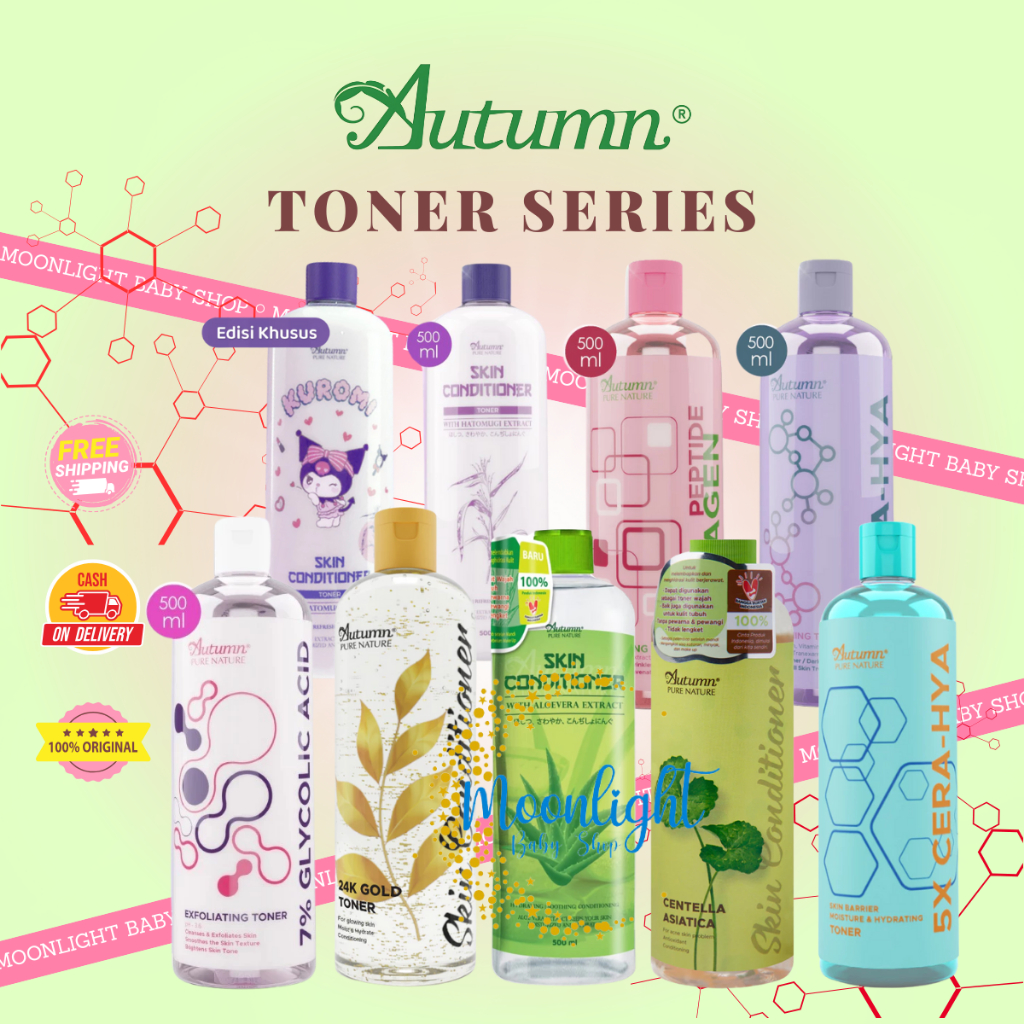 Autumn Toner Skin Conditioner With 7% Glycolic | Peptide Collagen | Whitening Nia-Hya | 5x Cera-Hya 