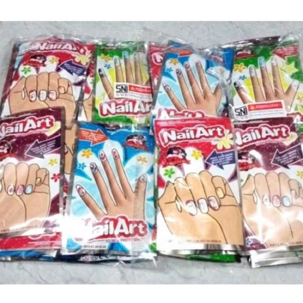 

permen nail Art berhadiah 1 pak isi 20 pcs