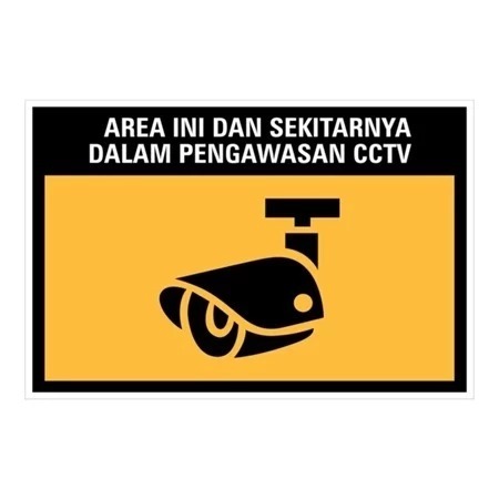 

Sign Stiker Lebel 15X10cm/K3 AREA INI DALAM PENGAWASAN CCTV / Sticker Cctv