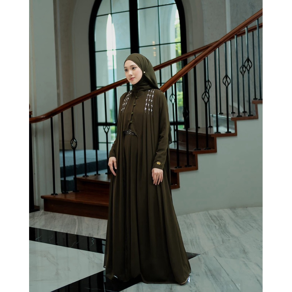 mm fashion Haneen Dress Abaya Turkey Kekinian Ceruty Babydoll Fashion Wanita Payet Terbaru Hits
