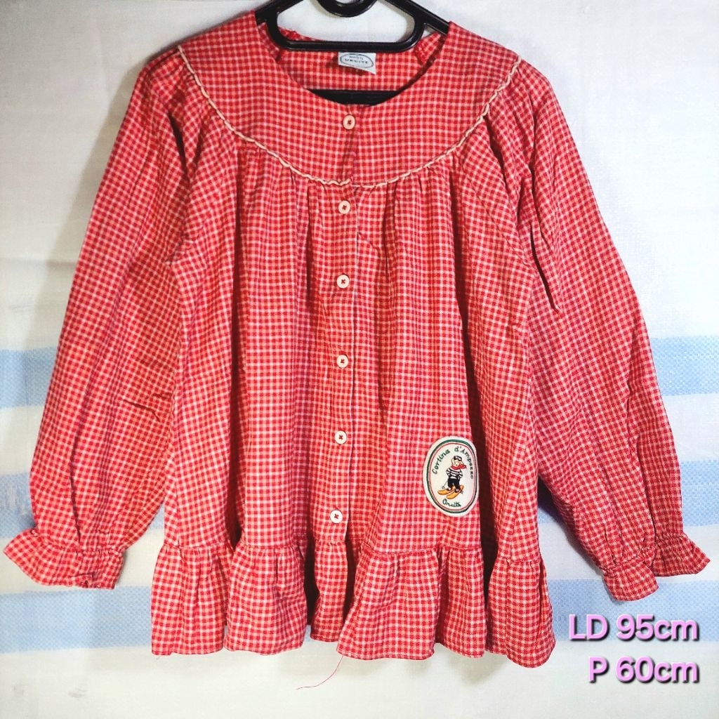 Baju lengan panjang harian baju tidur dewasa blouse lucu PL