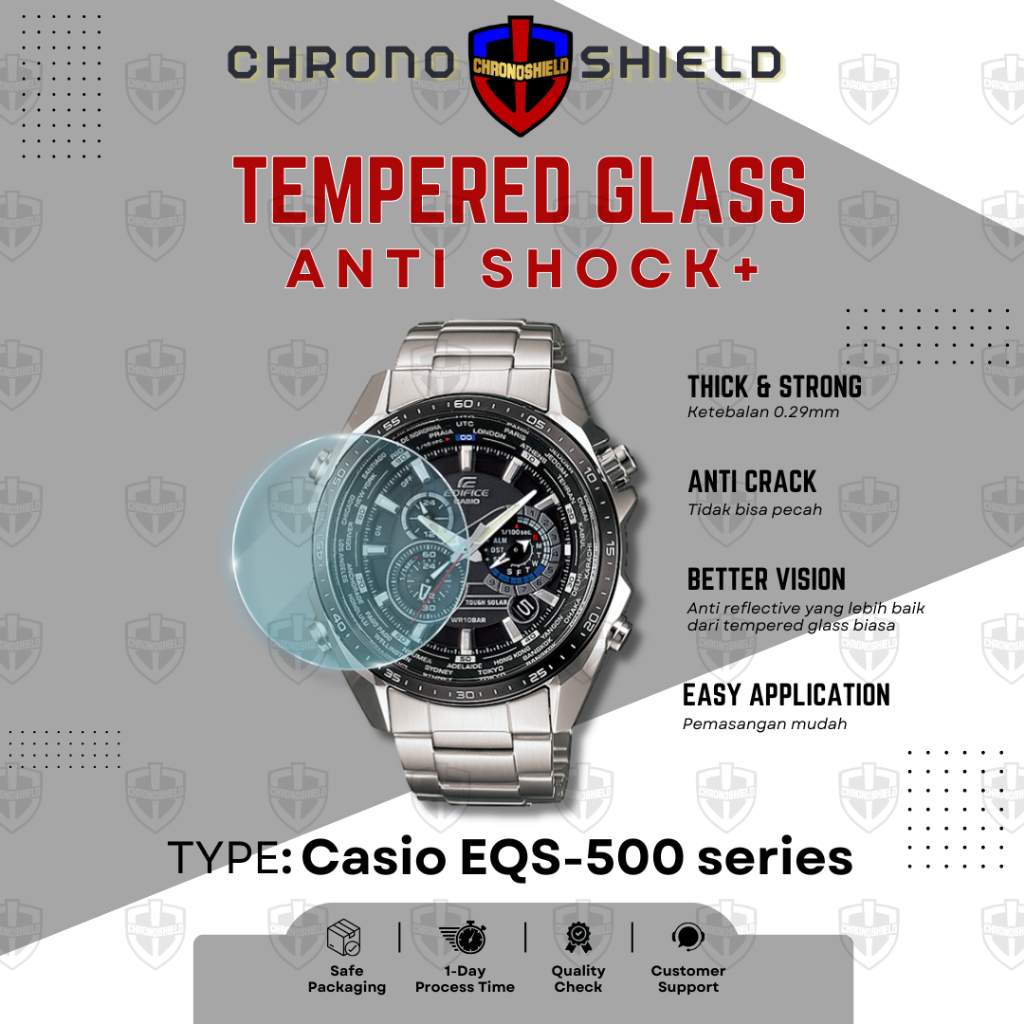 Anti Gores Casio Edifice EQS500 EQS 500 Tempered Glass