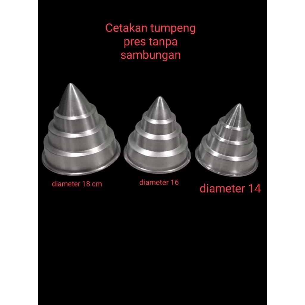 Cetakan nasi tumpeng kecil ukuran 14 16 18 cm/Cetakan tumpeng sussun pres tanpa sambungan