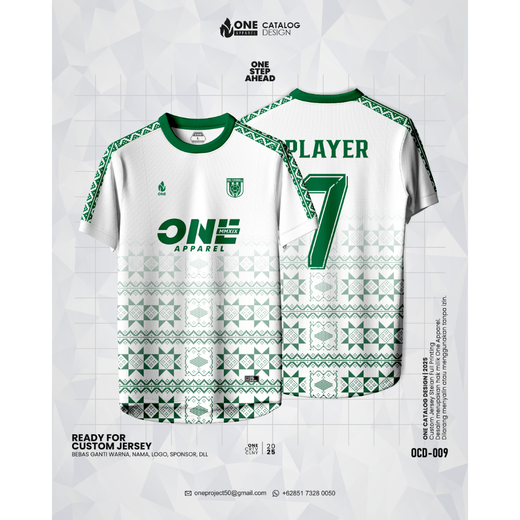 ONE APPAREL - CUSTOM JERSEY STELAN FULL PRINTING - FUTSAL, SEPAKBOLA, VOLI, BASKET - FREE DESAIN