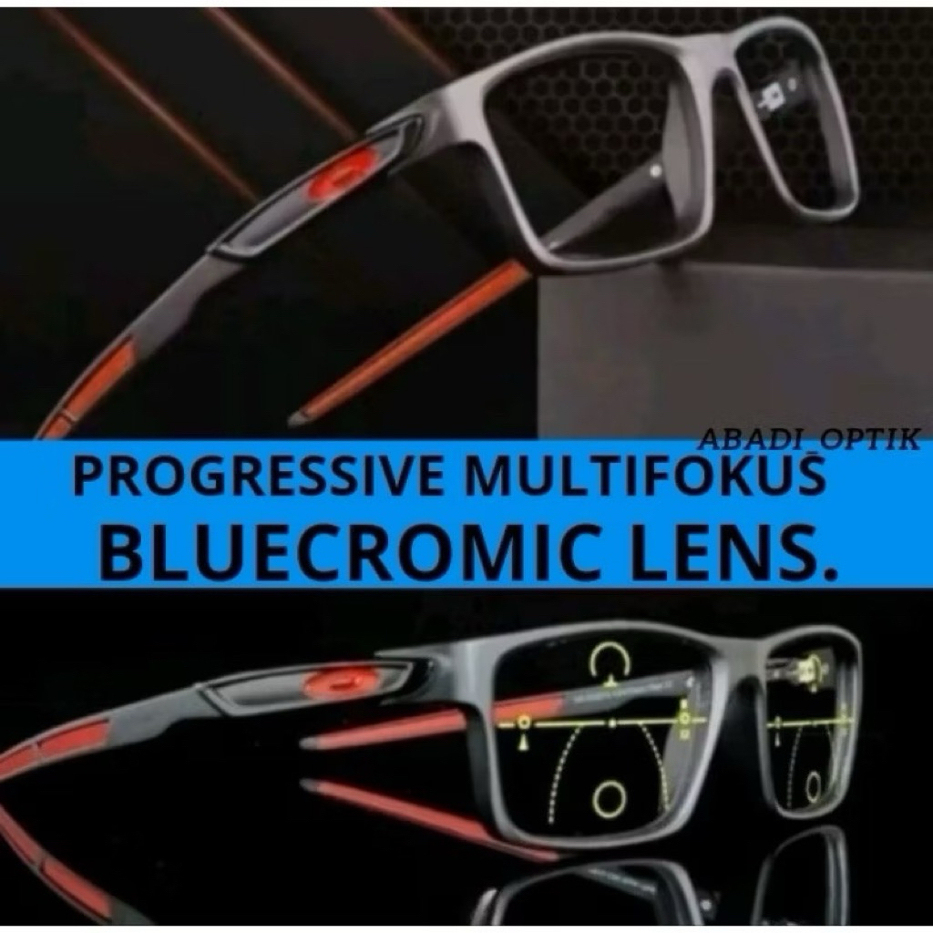 Kacamata Sport Baca Progresif Antiradiasi Pria | Kacamata Baca Dan Jalan | Kacamata Baca Plus