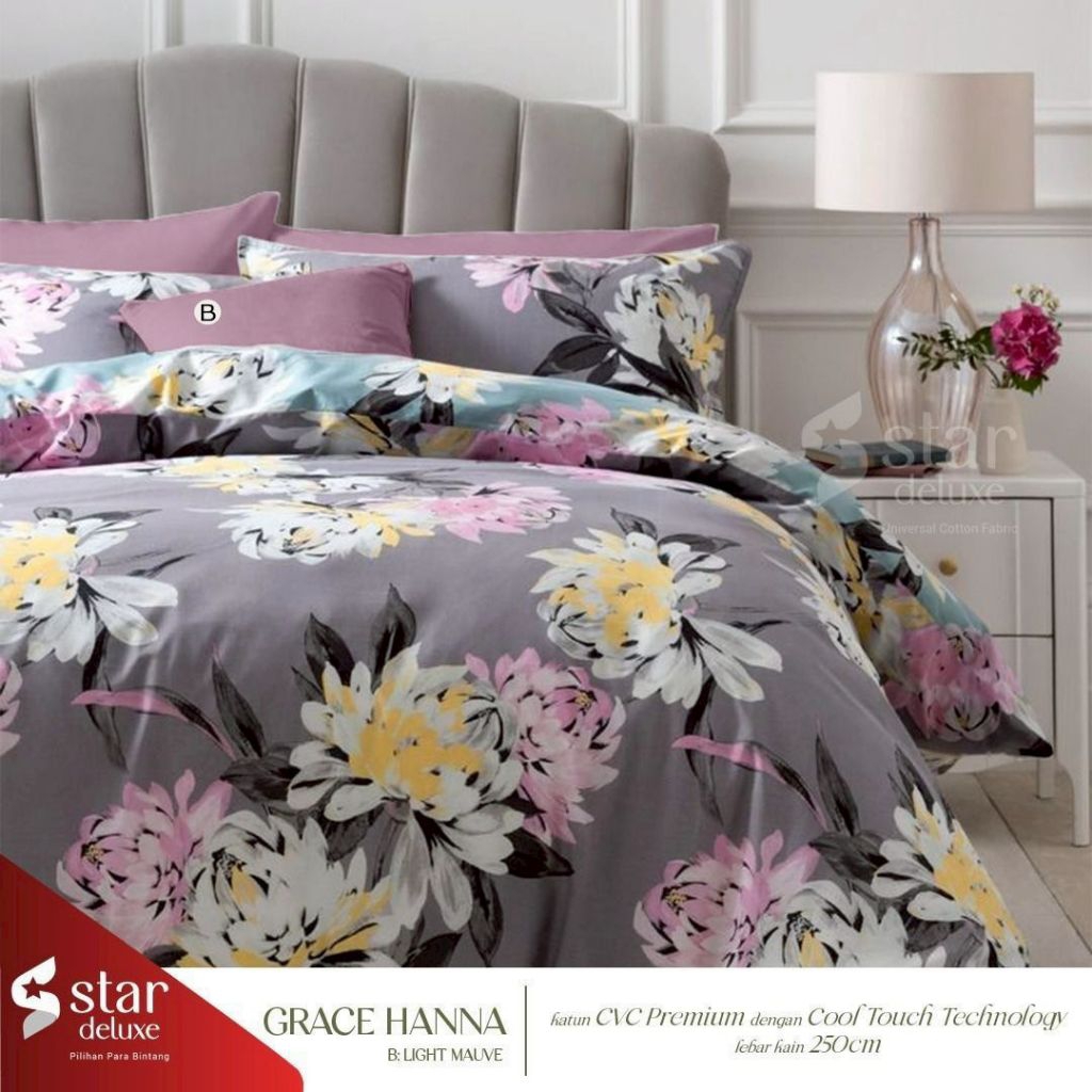 sprei katun star|sprei lokal|sprei katun star deluxe motif grace hanna