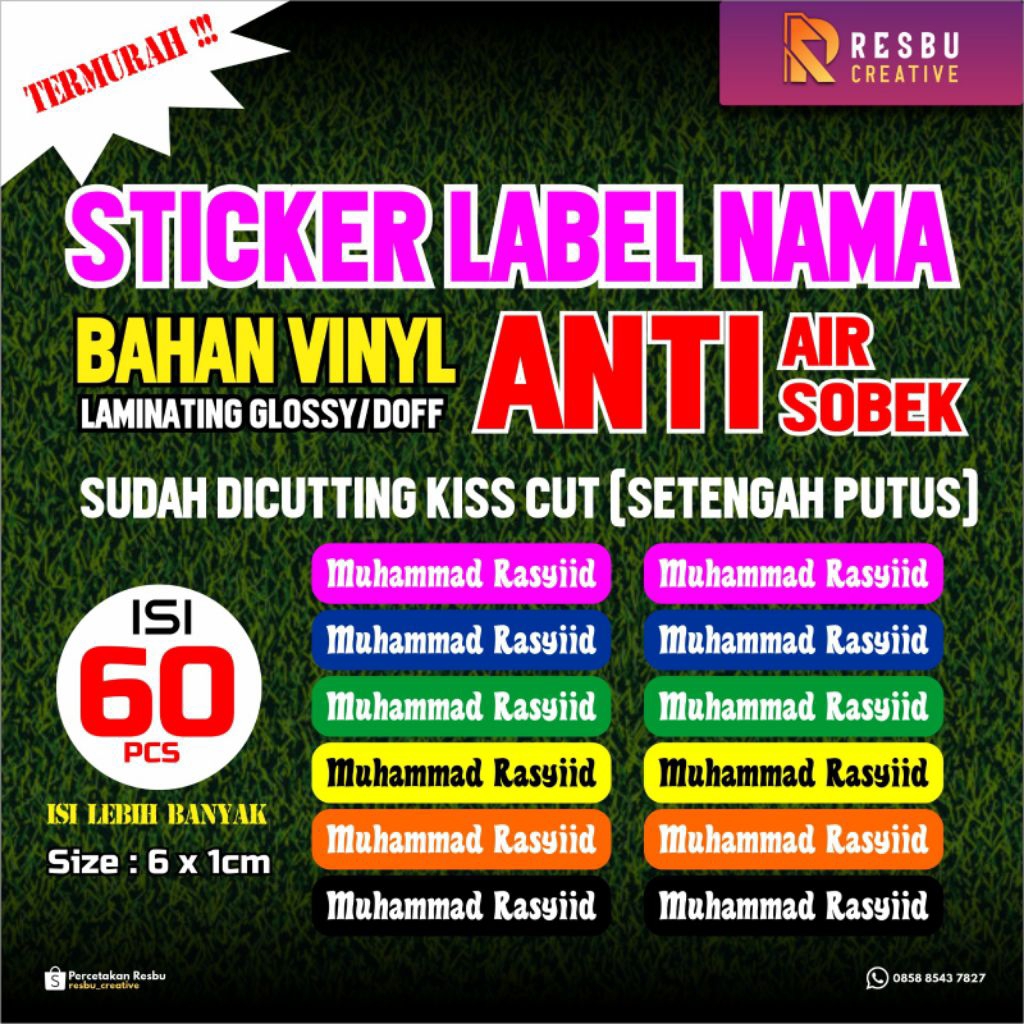 

Sticker Label Nama Anak Sekolah Sticker Pensil Sticker Buku Bahan Vinyl Anti Air TERMURAH