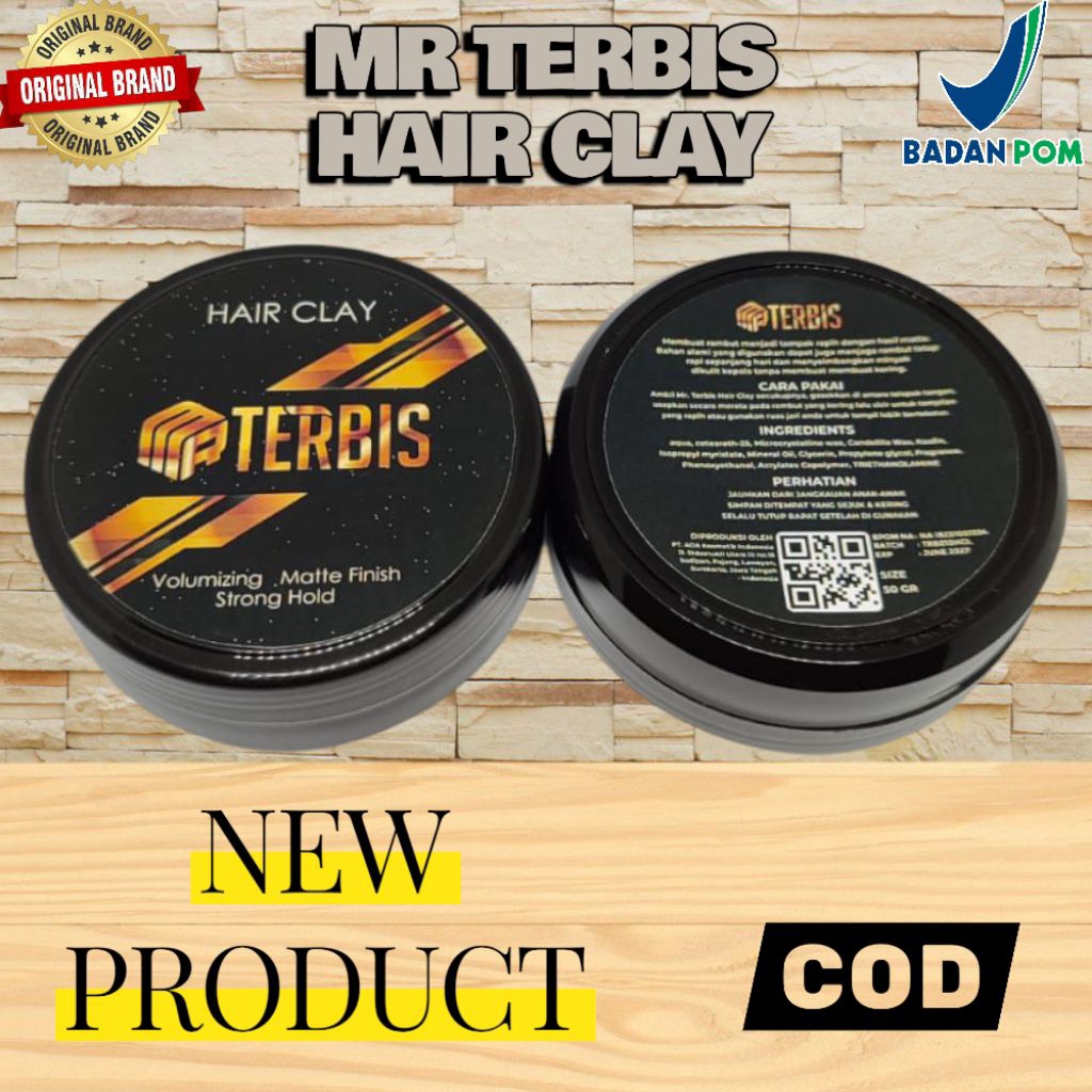 MR TERBIS POMADE CLAY / Hair Clay Pomade/ Matter Clay Pomade/ Resmi BPOM