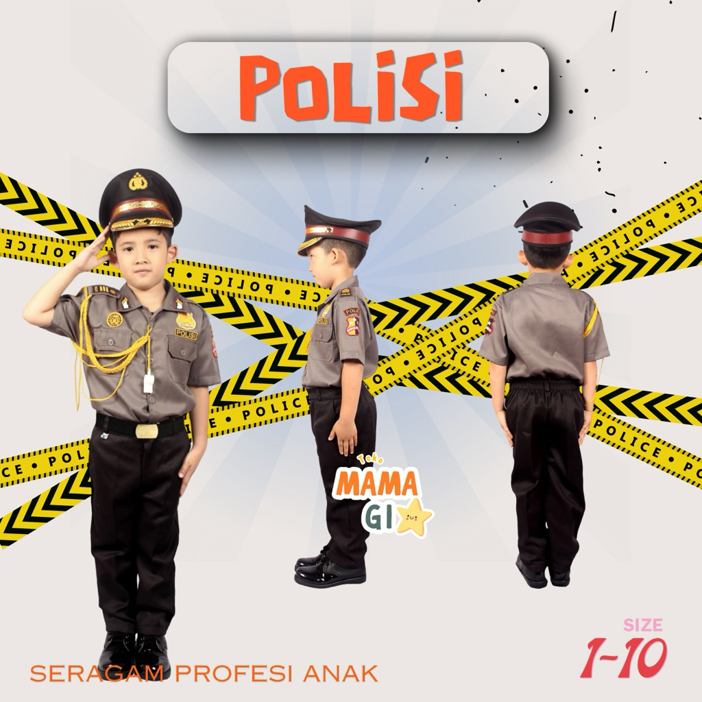 Baju Kostum Seragam Profesi Anak Polisi (Kijang)