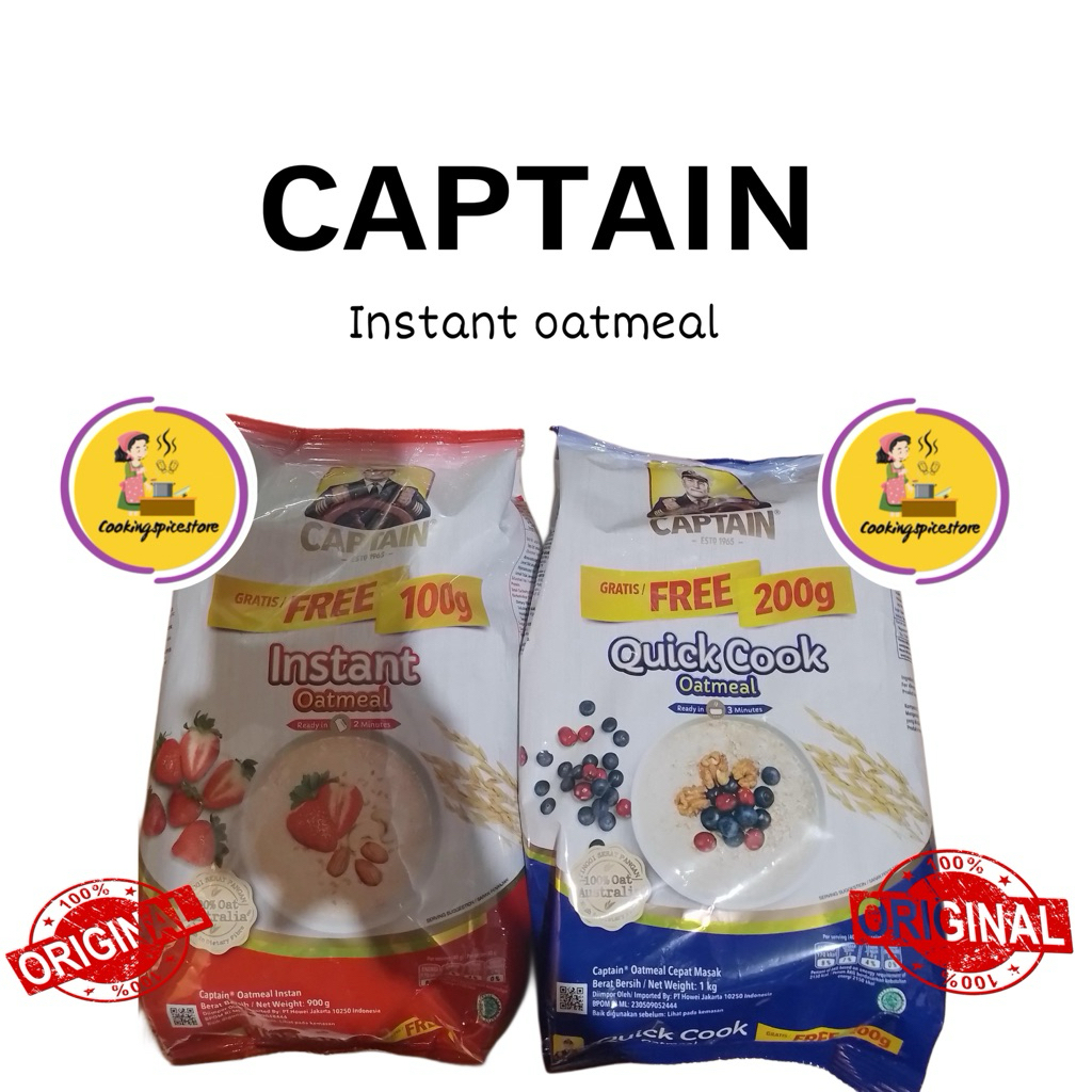

Captain Oats Cereal Oatmeal 800g + FREE BONUS 200g= 1kg