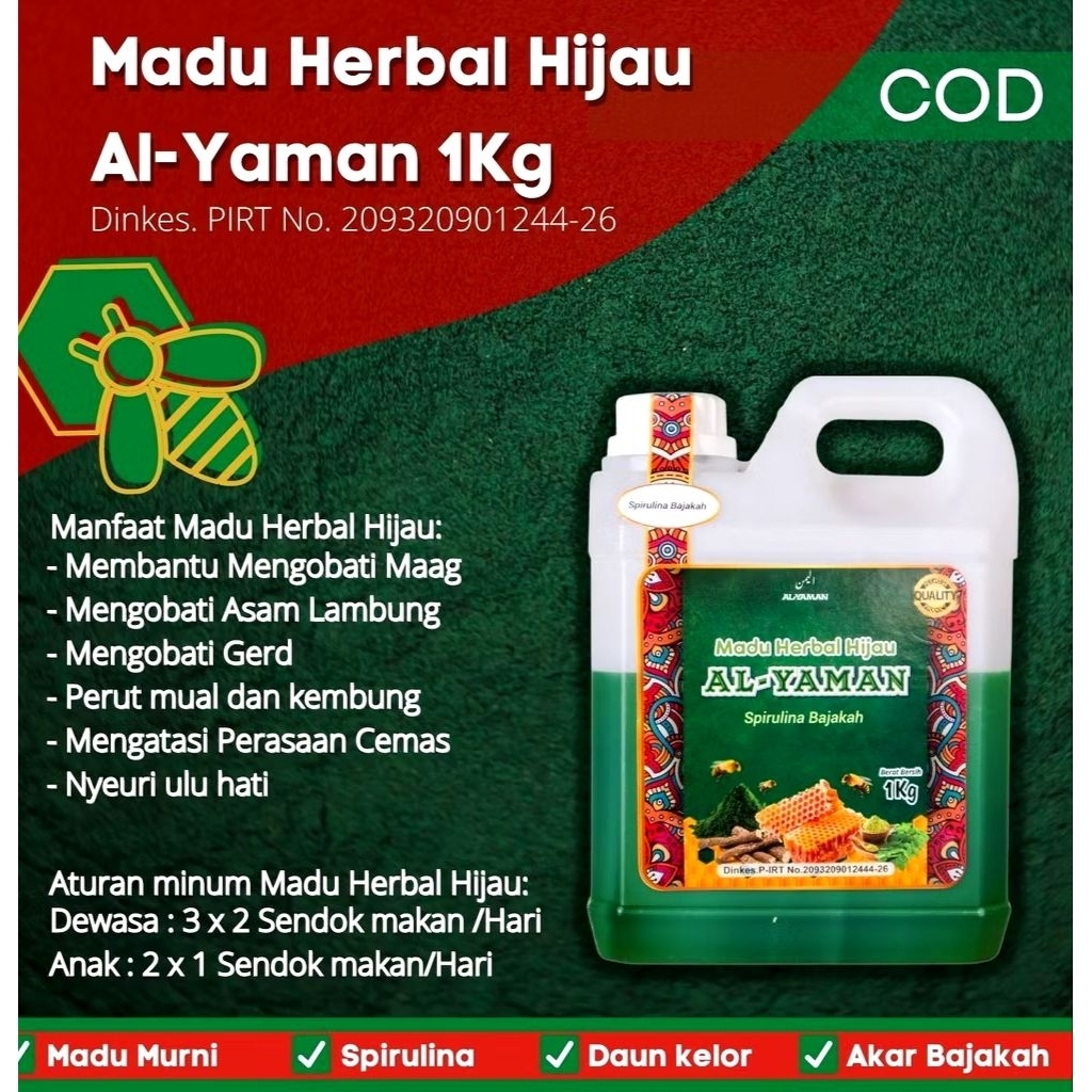 

Madu Super Hijau 1 KG ,madu herbal terbaik