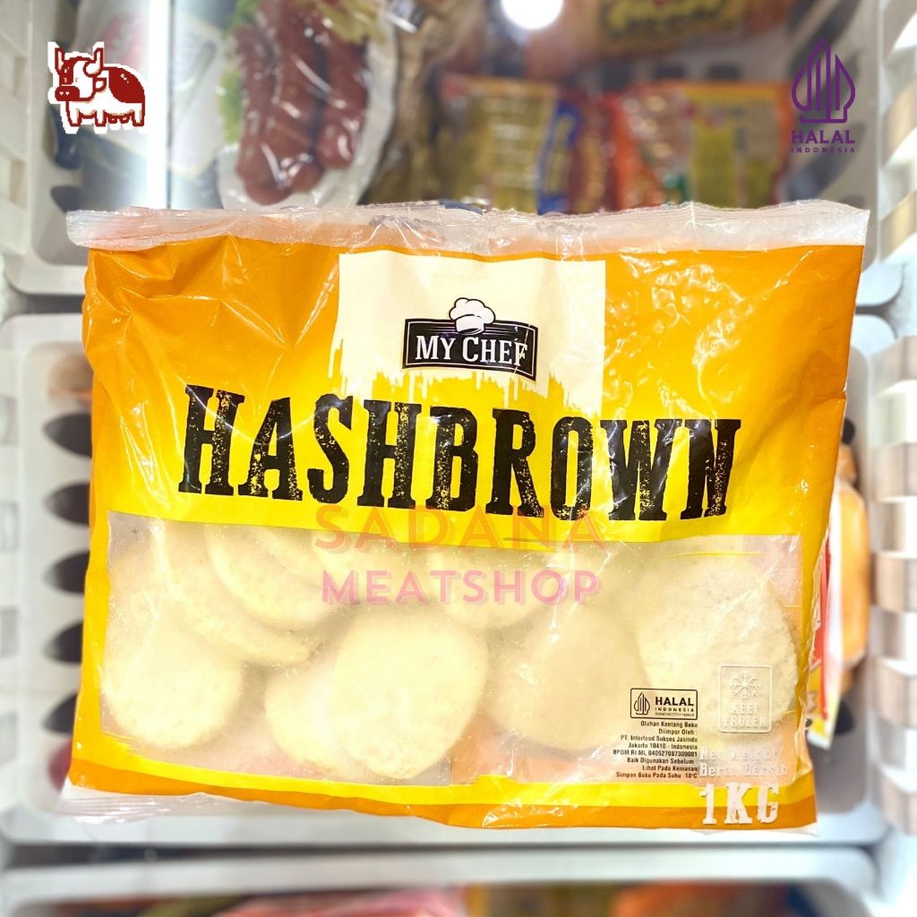 

MyChef Hash Brown 1 kg – Kentang Goreng Frozen Crispy & Lembut | Halal