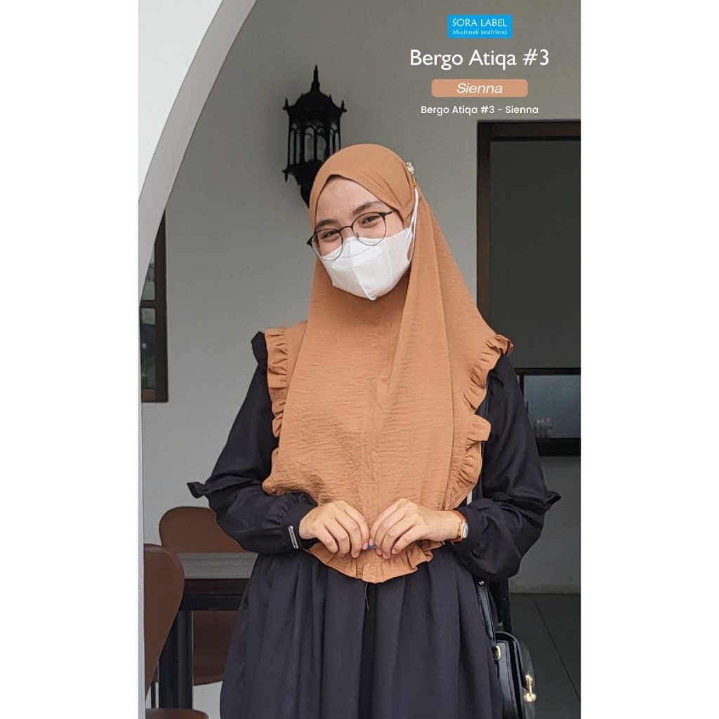 SORALABEL BERGO ATIQA I Bergo crinkle aksen rempel dengan tali