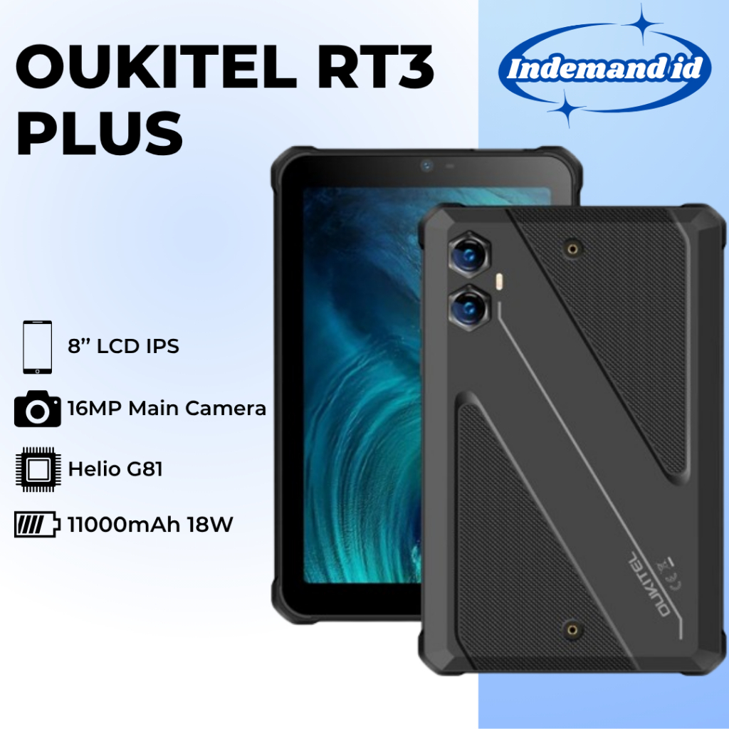 Oukitel RT3 Plus Rugged Tablet Android 15 16GB 128GB 11000mAh 8.0'' HD Display