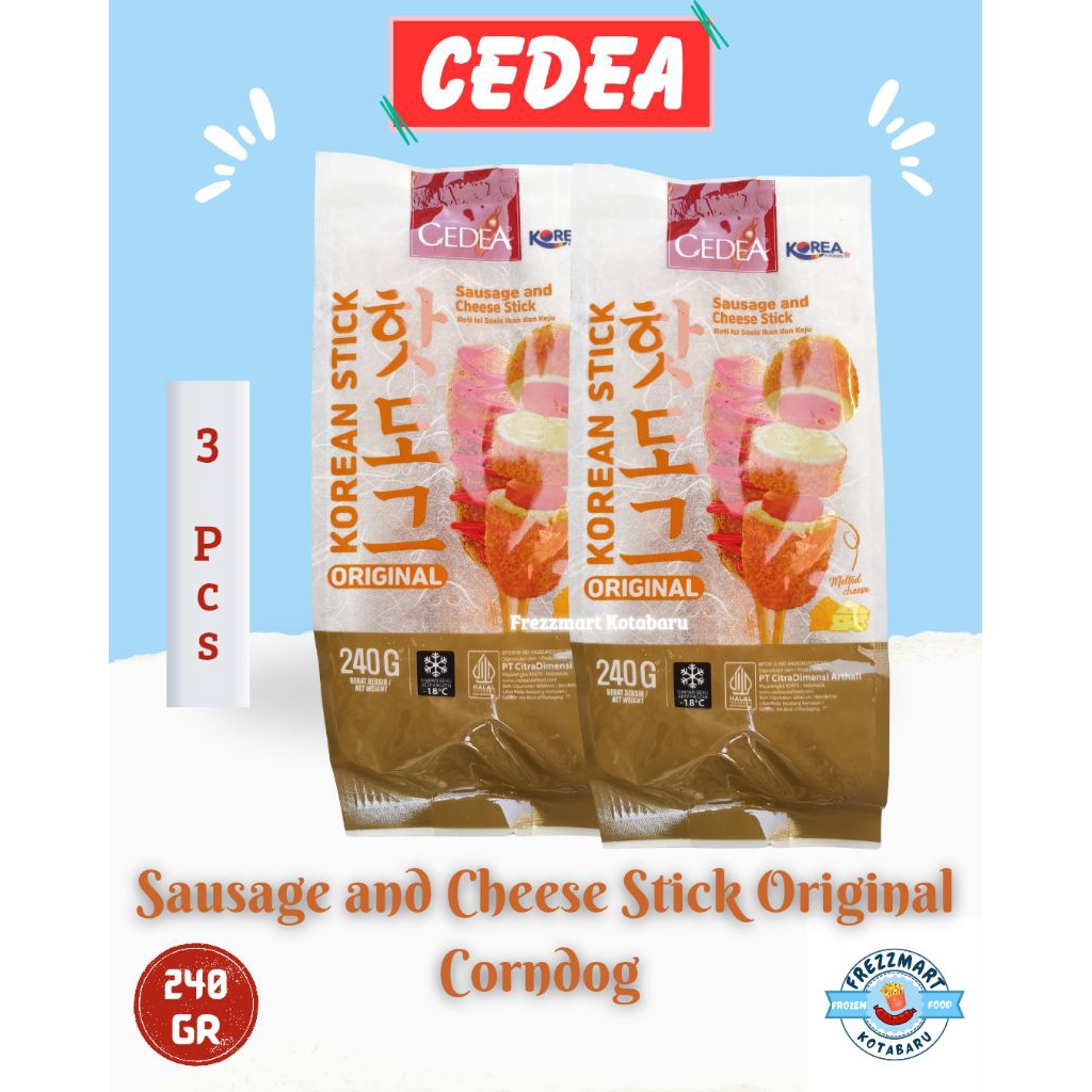 

Cedea Korea Corn Dog Original 240 GR isi 3 Pcs Frezzmart Kotabaru