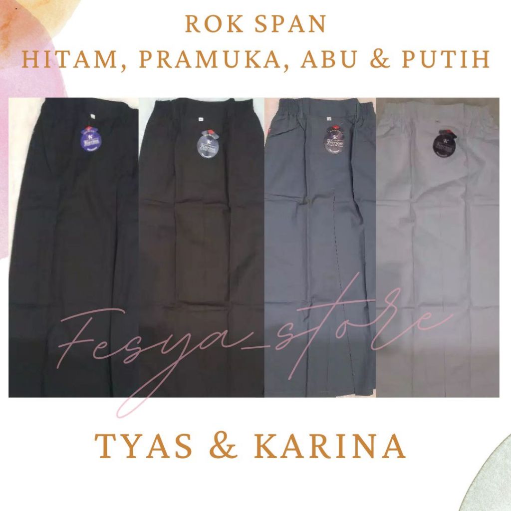 Rok Span Putih, Abu, Coklat, Hitam ,Rok Span Pramuka , Rok Span SMA , Rok Span Hitam, Rok Span Putih