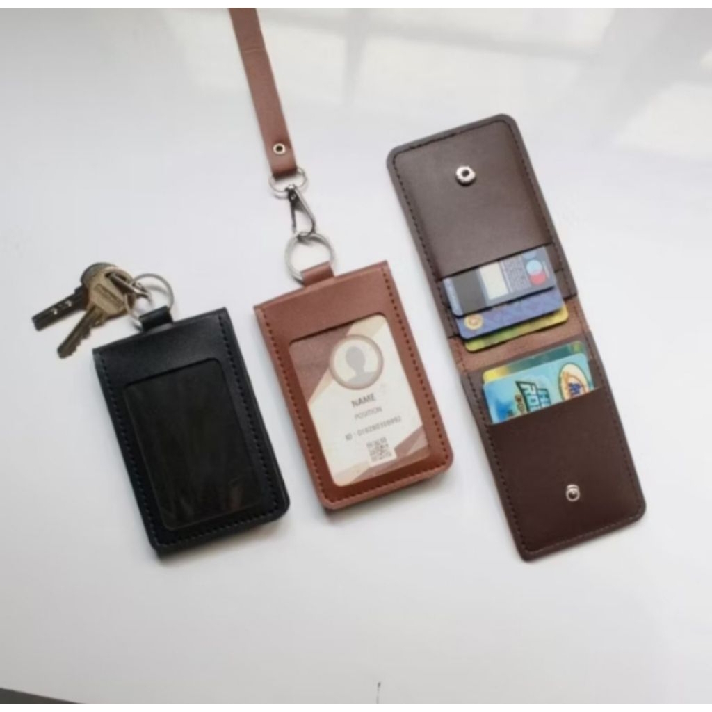 

Id Card lanyard 3 in 1 kulit Pu