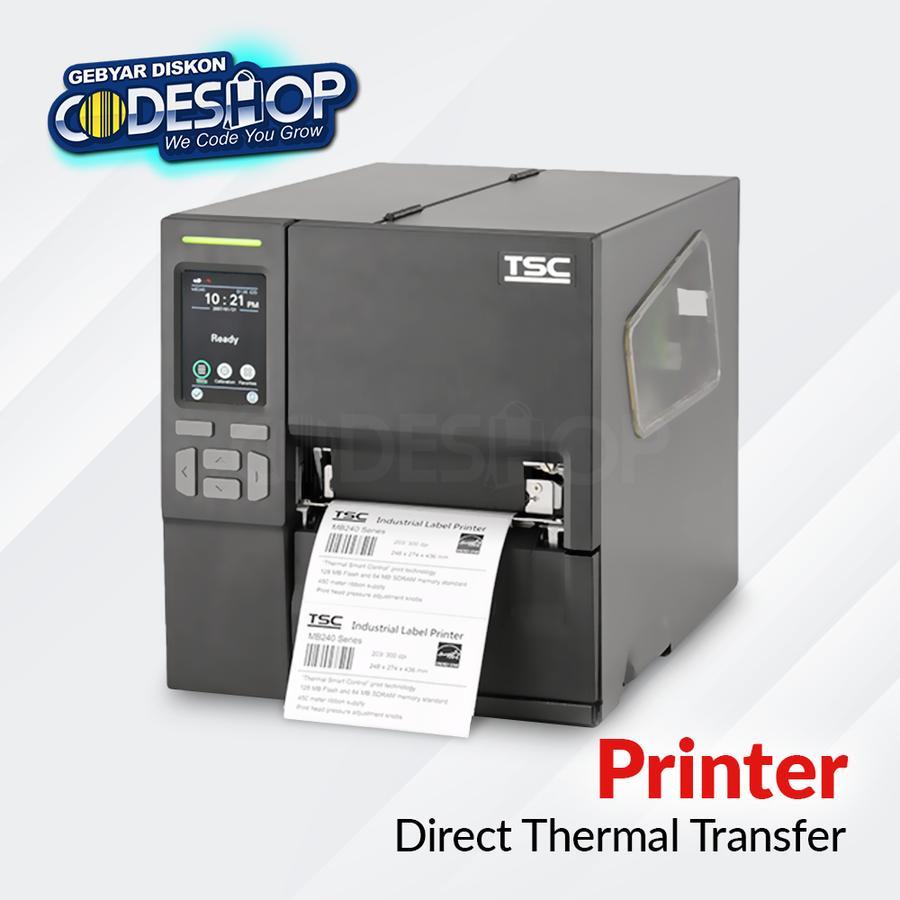 TSC MB241T Printer Barcode MB241 Industrial Cetak Label Gulungan Besar 203DPI USB Serial LAN
