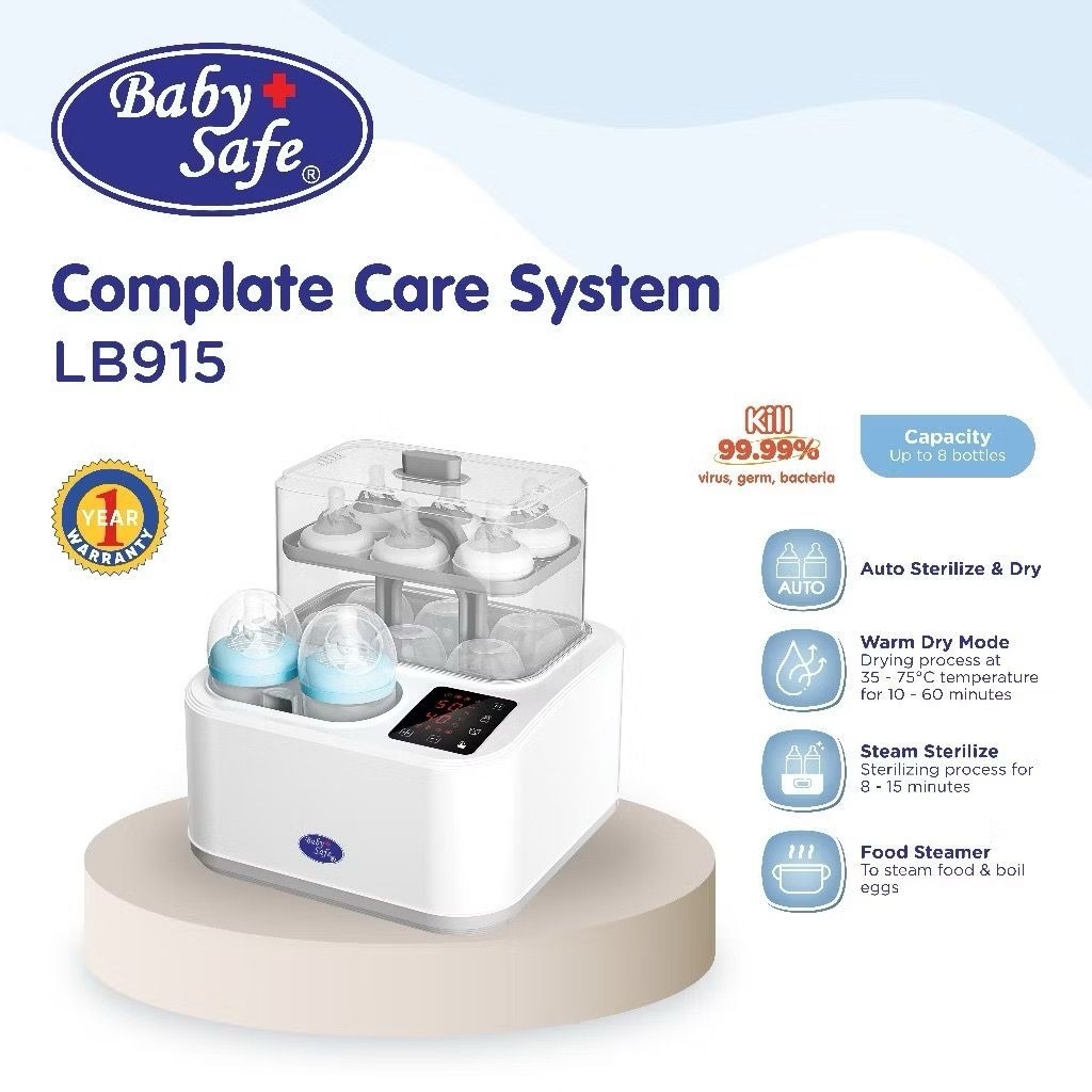 BabySafe - LB915 - Alat Steril Botol Susu Lengkap Digital - Alat Steril & Pengering Botol Susu
