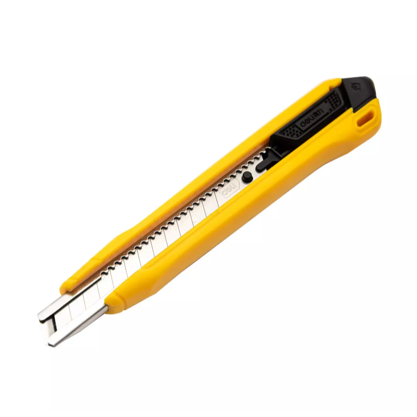 

Pisau Cutter Kecil Deli Utility Knife 9mm Pisau Baja SK4 9mm EDL009B