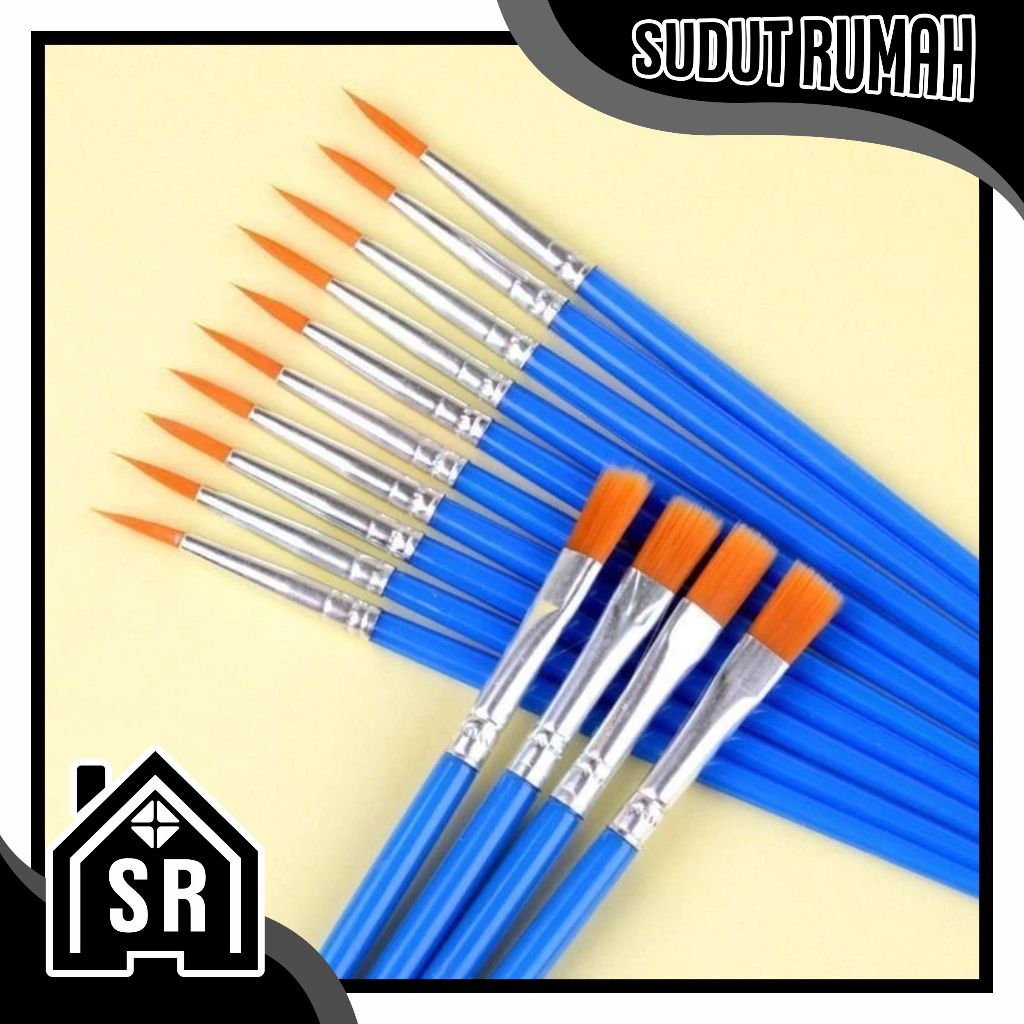 

SR Kuas Lukis - Flat / Round Brush Painting - Akrilik Bulu Nilon Cat Air Lukis Brush S138