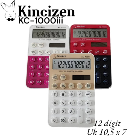 

Kakulator KC-1000II Kalkulator 12 Digit Mini Warna Check and Correct Automatic Replay