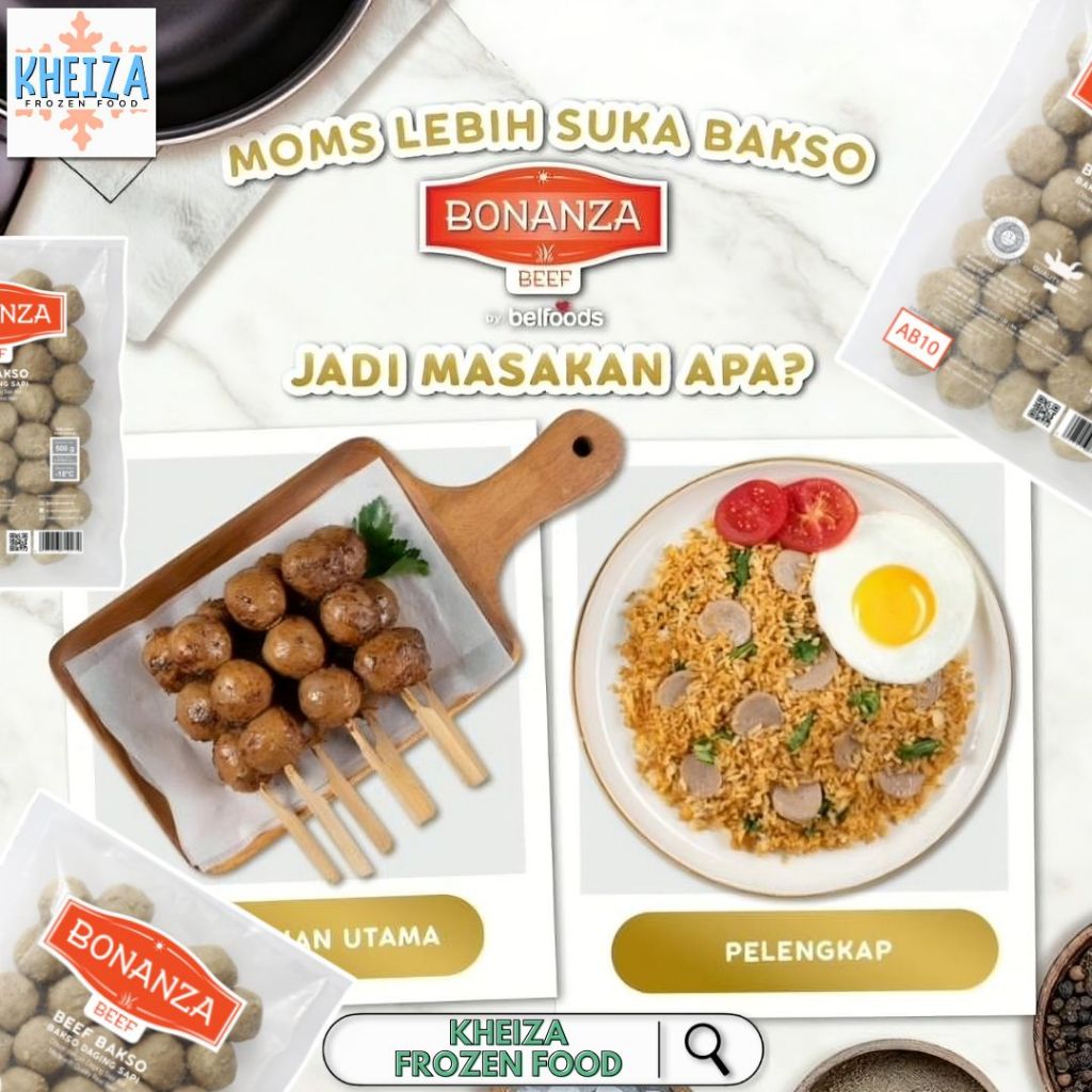 

BELFOODS Bonanza Bakso Sapi AB10 FORMULA BARU Lebih Renyah Lebih Kenyal - Kheiza Frozen