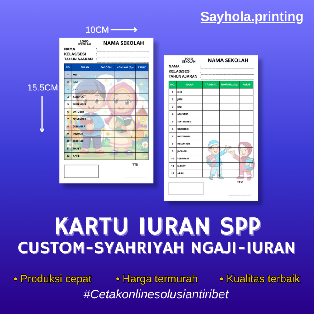 

Kartu Iuran SPP CUSTOM-ngaji-iuran warga