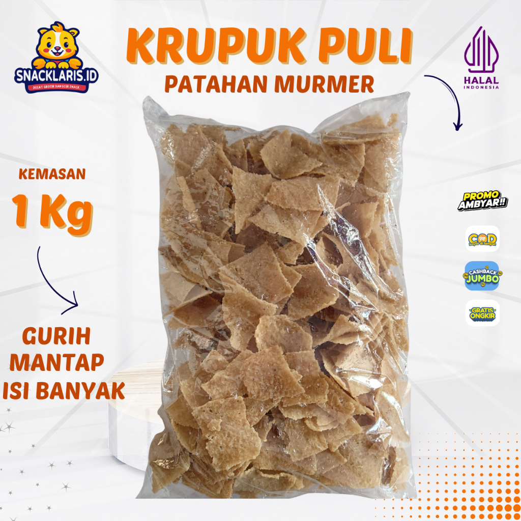 

KRUPUK PULI PATAHAN 1 KG KHAS MADIUN ASLI CAP BINTANG RASA PENGIRIMAN LANGSUNG PABRIK