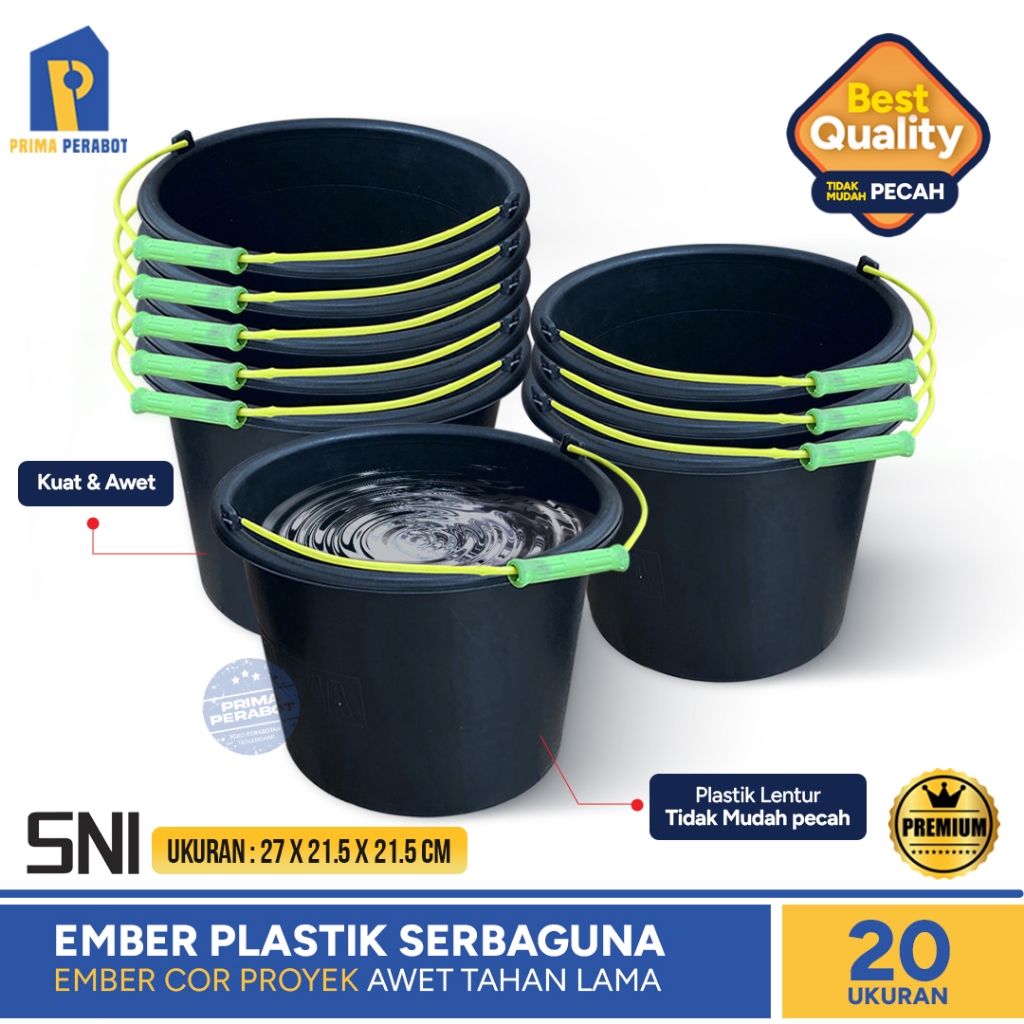 Ember Plastik Hitam Ember Cor ANTI PECAH Cor 20