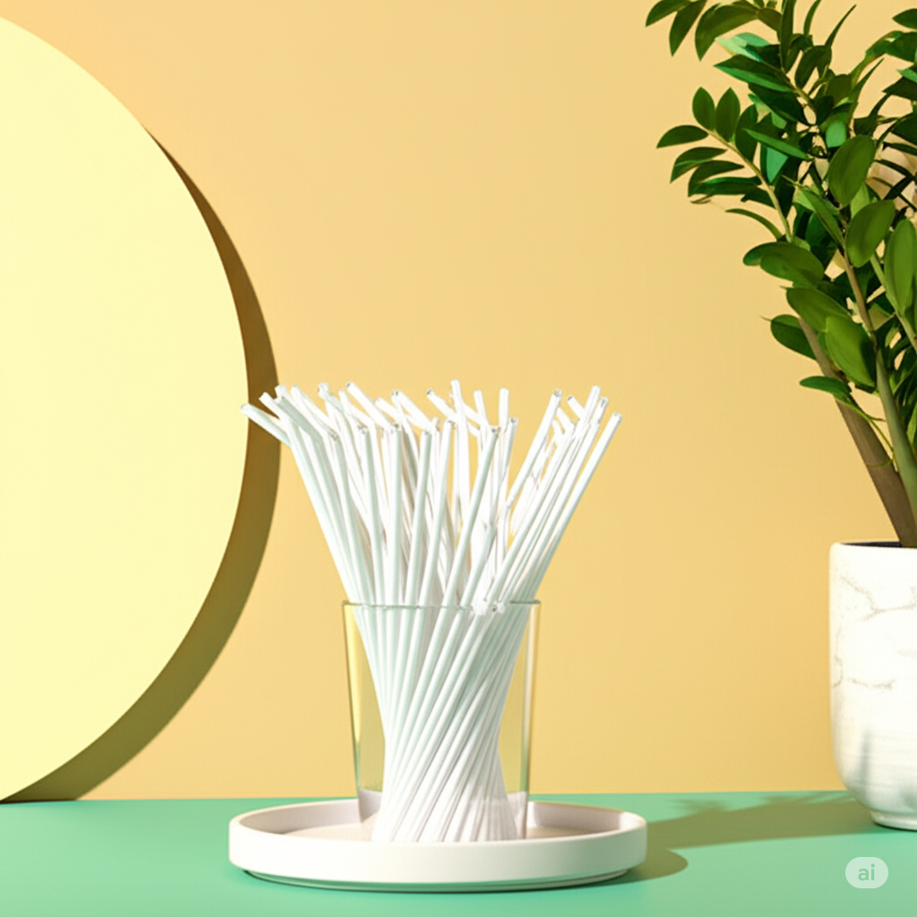 SEDOTAN PLASTIK PUTIH BENGKOK / SEDOTAN BENGKOK EKONOMIS / SEDOTAN TEKUK PUTIH