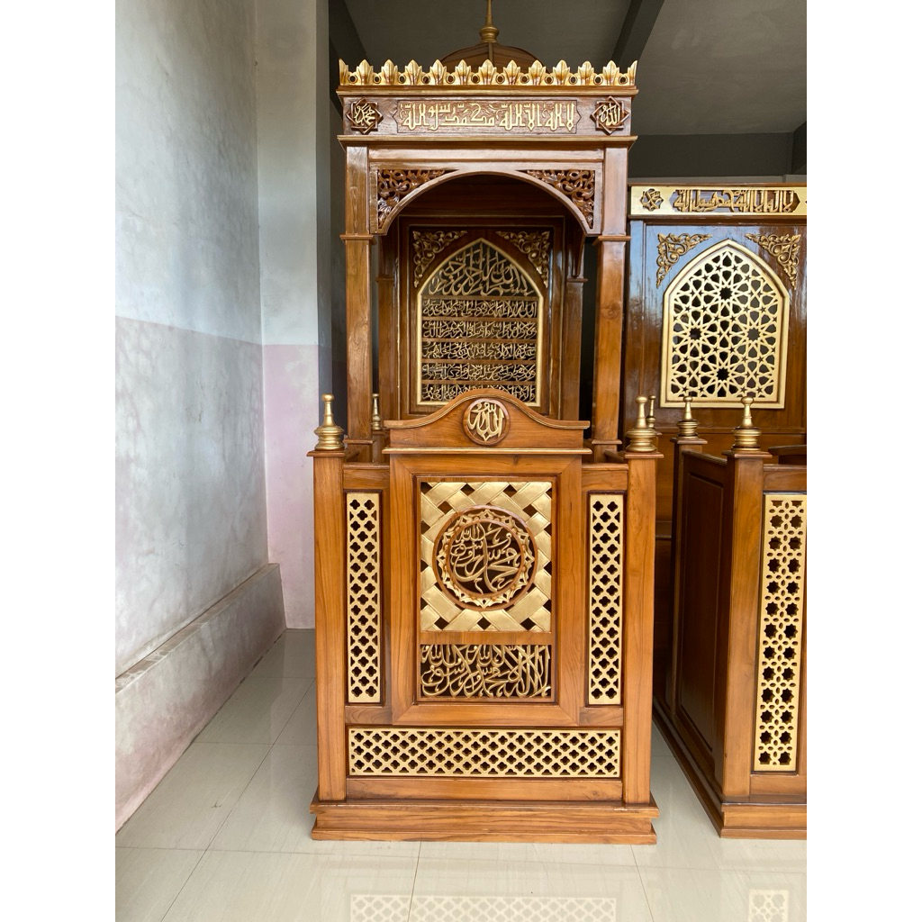 mimbar masjid, mimbar masjid minimalis, mimbar masjid kayu jati, mimbar masjid modern, mimbar masjid