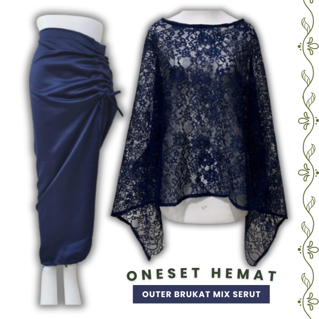 SET KEBAYA MODERN OUTFIT KONDANGAN SIMPLE TREND ONE SET OUTER ROK SERUT Outfit Atasan Fashion Satu S