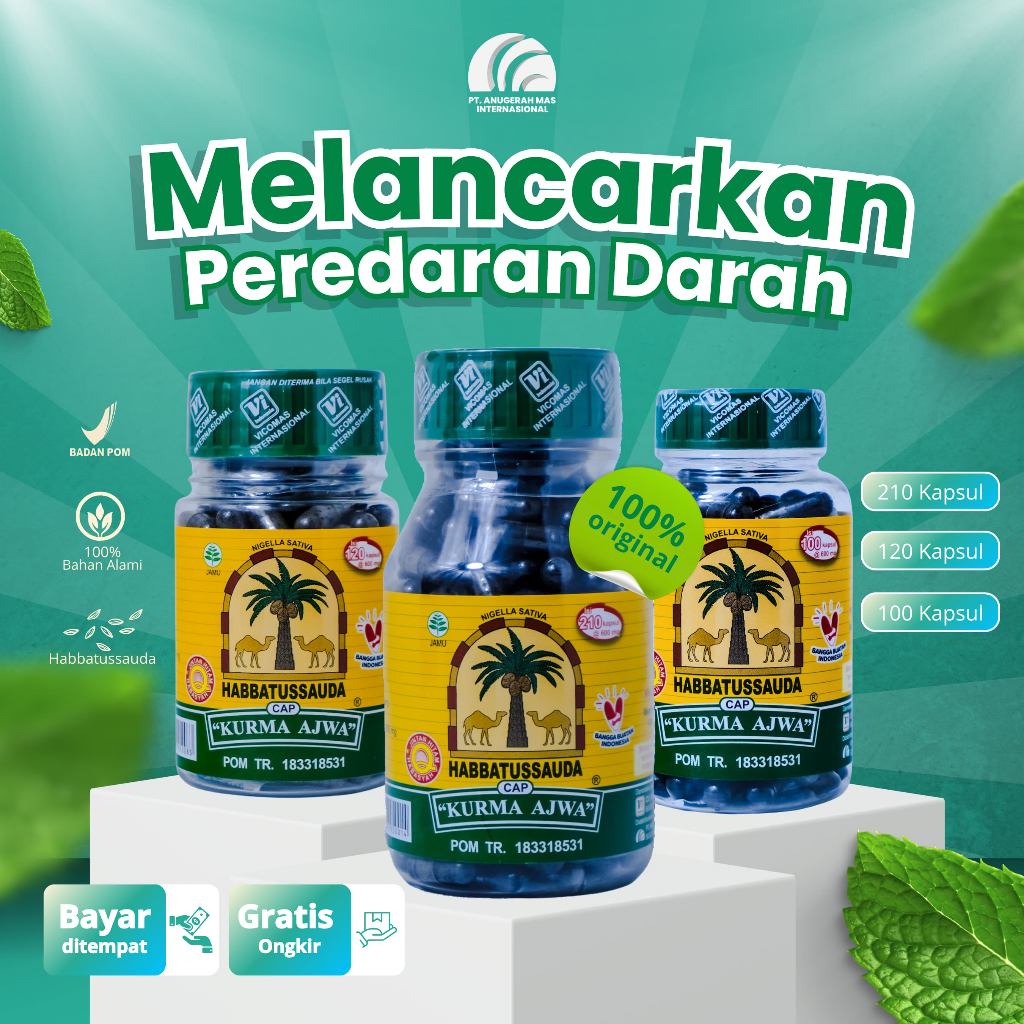 Habbatussauda Cap Kurma Ajwa - Serbuk Jintan Hitam - CV Vicomas Internasional - PT Anugerah Mas Inte