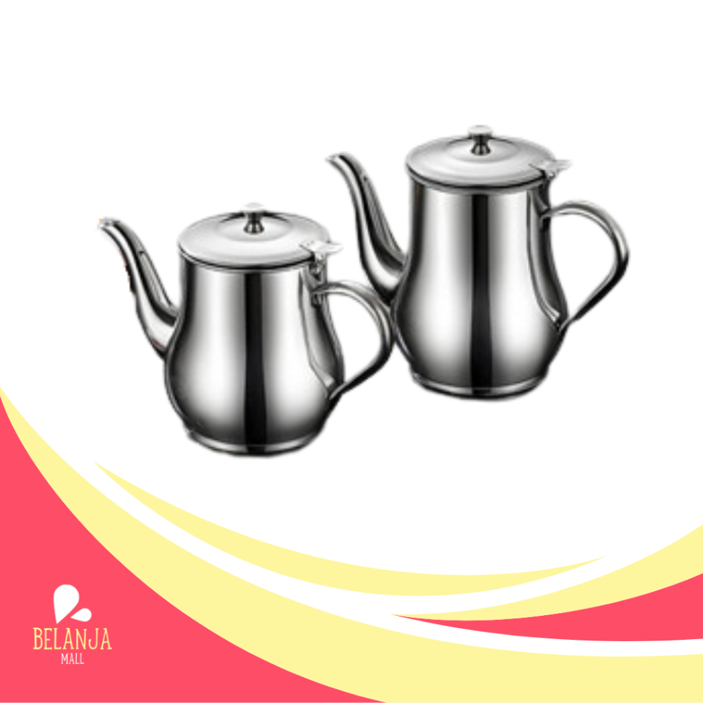 belanjamall Teko minyak goreng Ceret stainless Oil pot Kapasitas 250/400/500ml Teko Penyaringan Miny