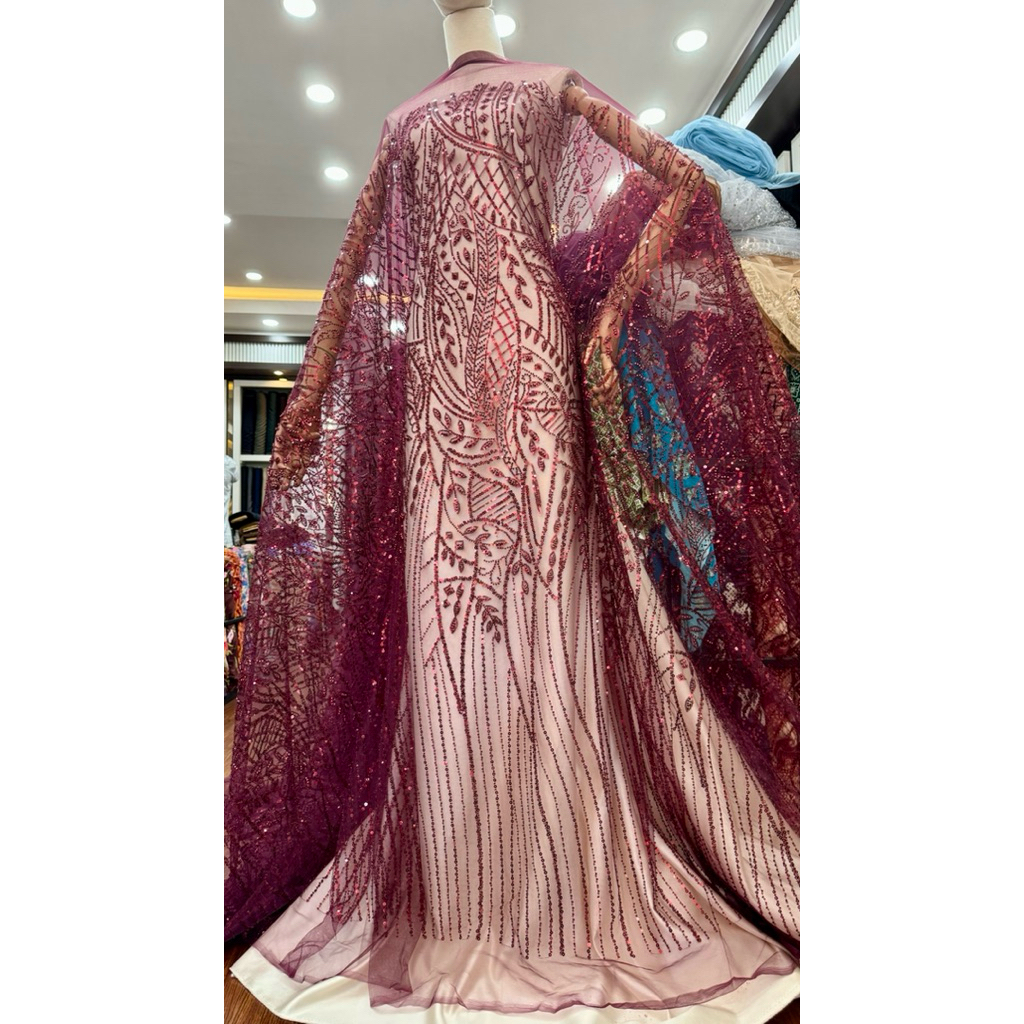 1/2 METER KAIN TULLE FULL PAYET KEBAYA CANTIK