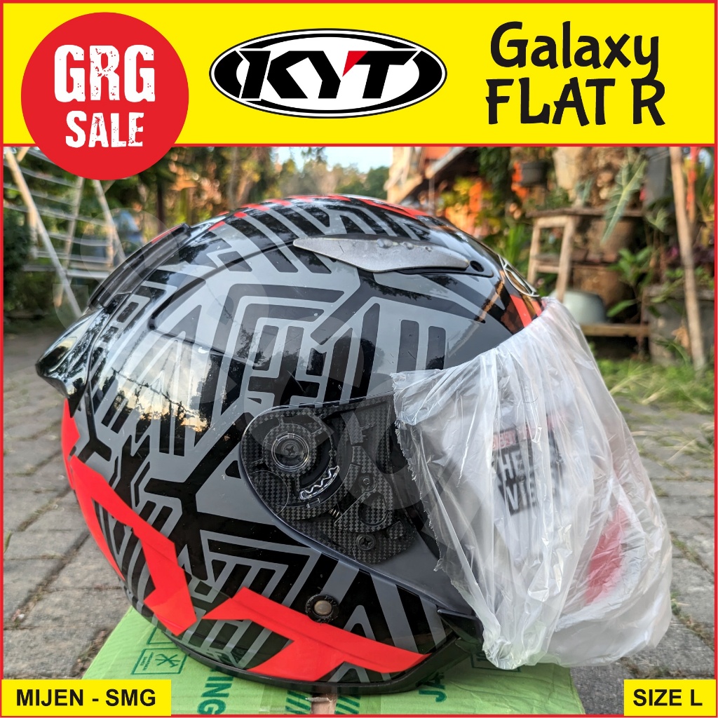 Helm Second KYT Galaxy Flat R + Kaca Flat Baru