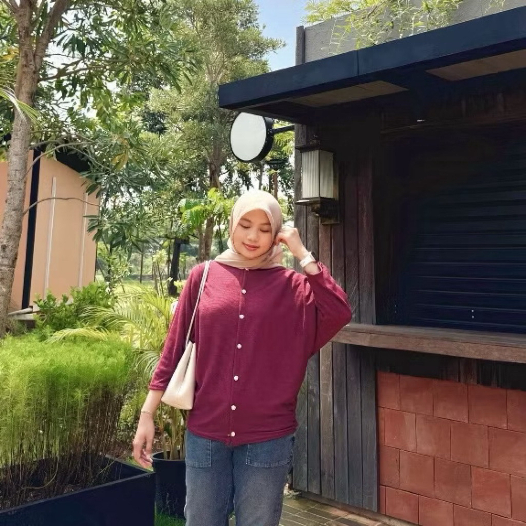 KAIRA CARDIGAN KNIT ATASAN BATWING BUSUI