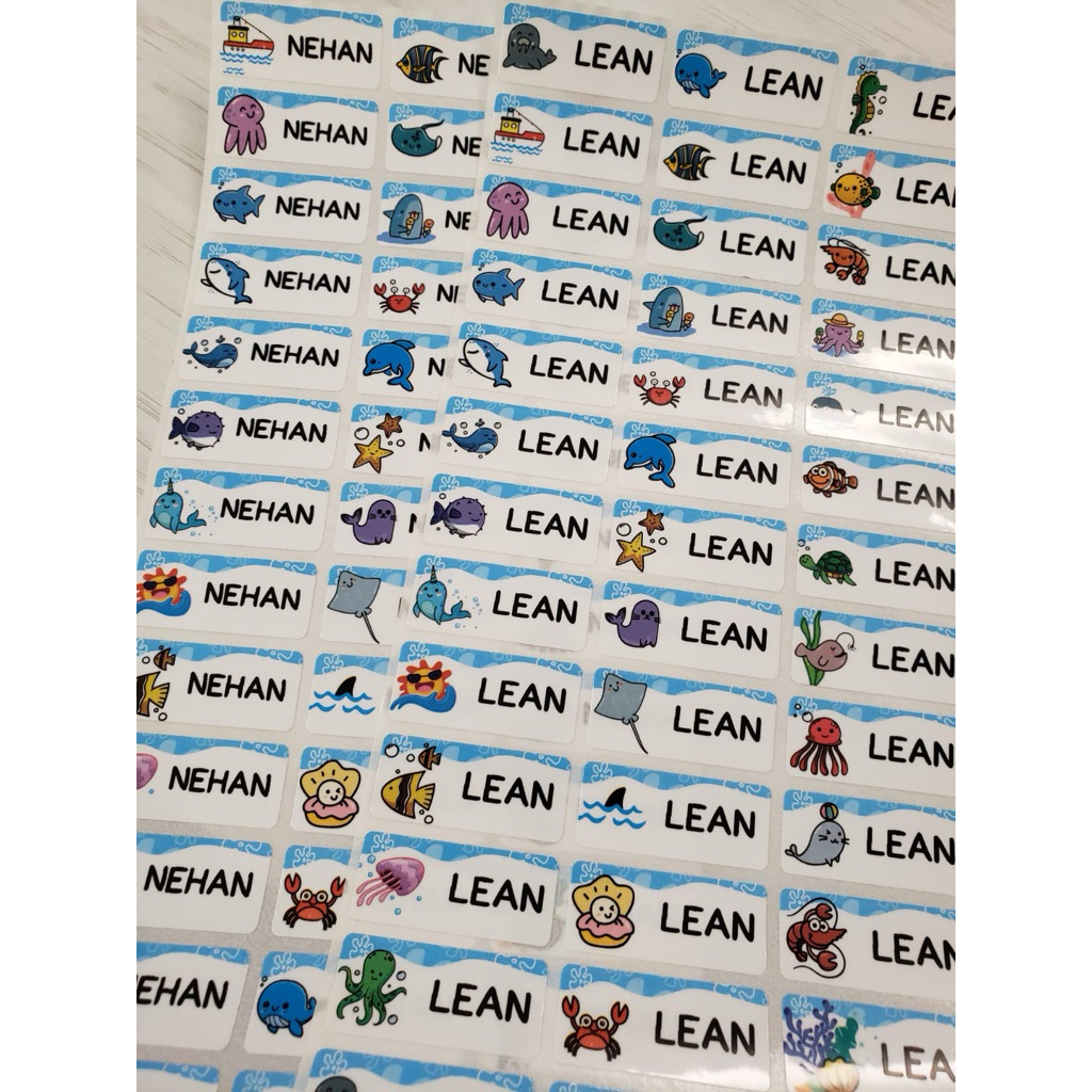 

Label Nama Stiker Waterproof Name Sticker Anti Air Ocean Sea Fish Ikan Sealife