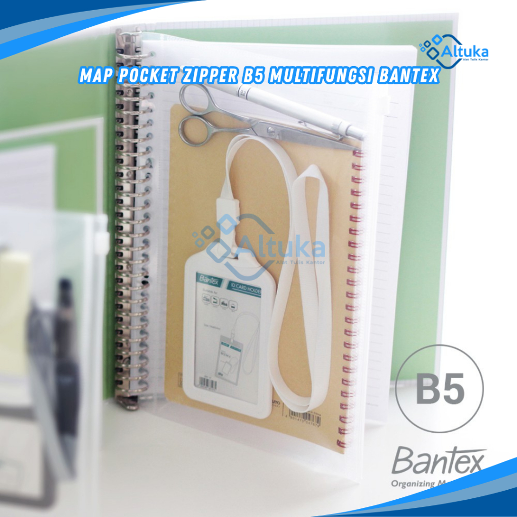 

Map Pocket Zipper B5 Multifungsi Bantex