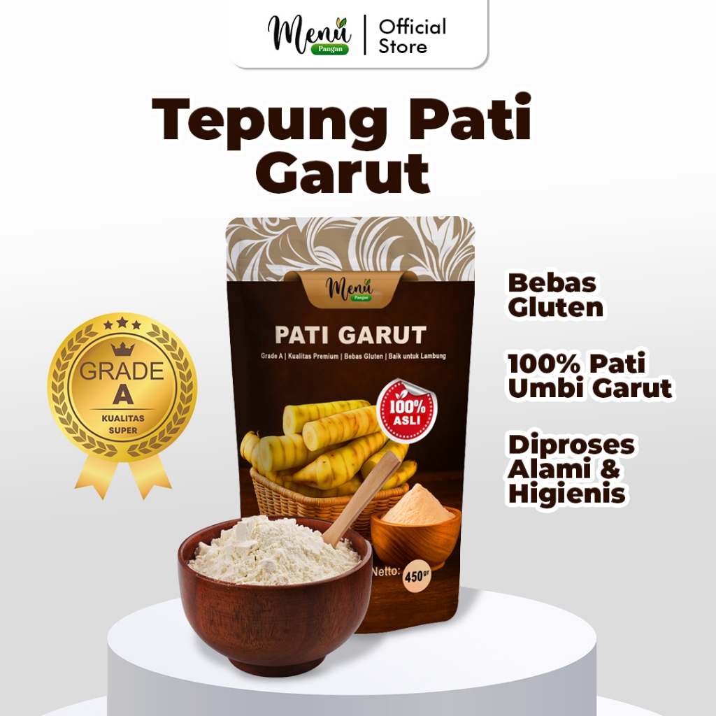 

PATI GARUT PREMIUM Grade A 100% Asli Umbi Asam Lambung, Gerd - Irut Angkrik Bebas Gluten MenuPangan