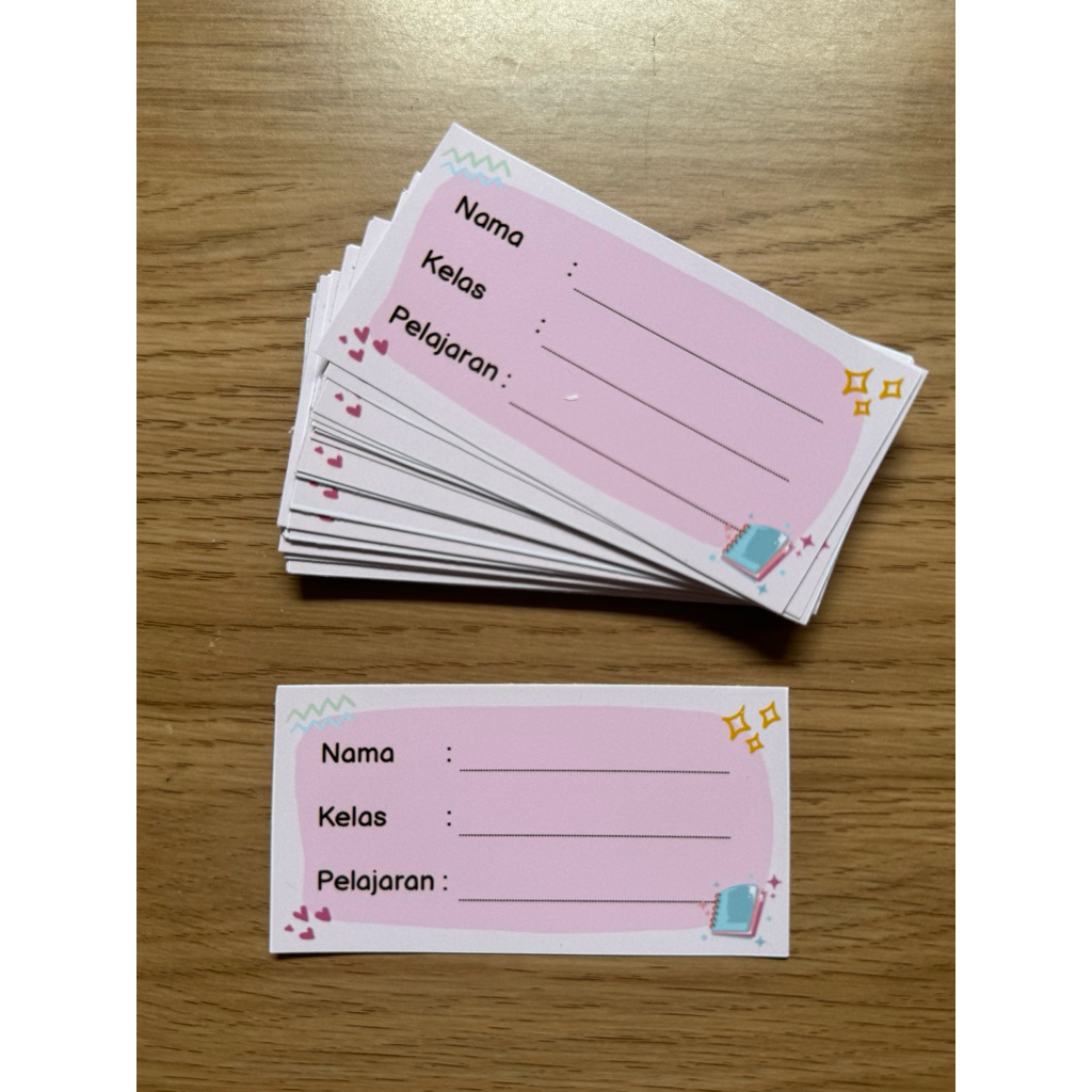 

READY STOCK Stiker Buku Pelajaran isi 40 pcs (Pink)
