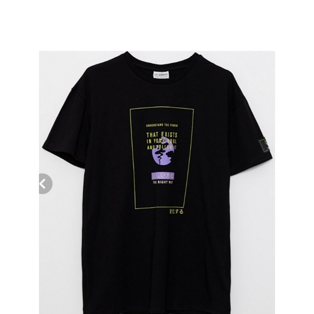 LC Wakiki Setelan Kaos lengan pendek Hitam Anak Celana Hijau Stabilo Laki - laki 8 - 9 tahun