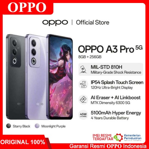 OPPO A3 PRO 5G RAM 8GB/256GB Garansi Resmi